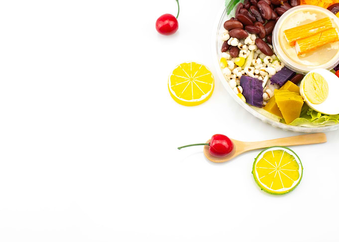 Salads mixed fruits food
