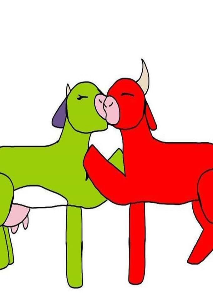 Koko and Wilson kissing