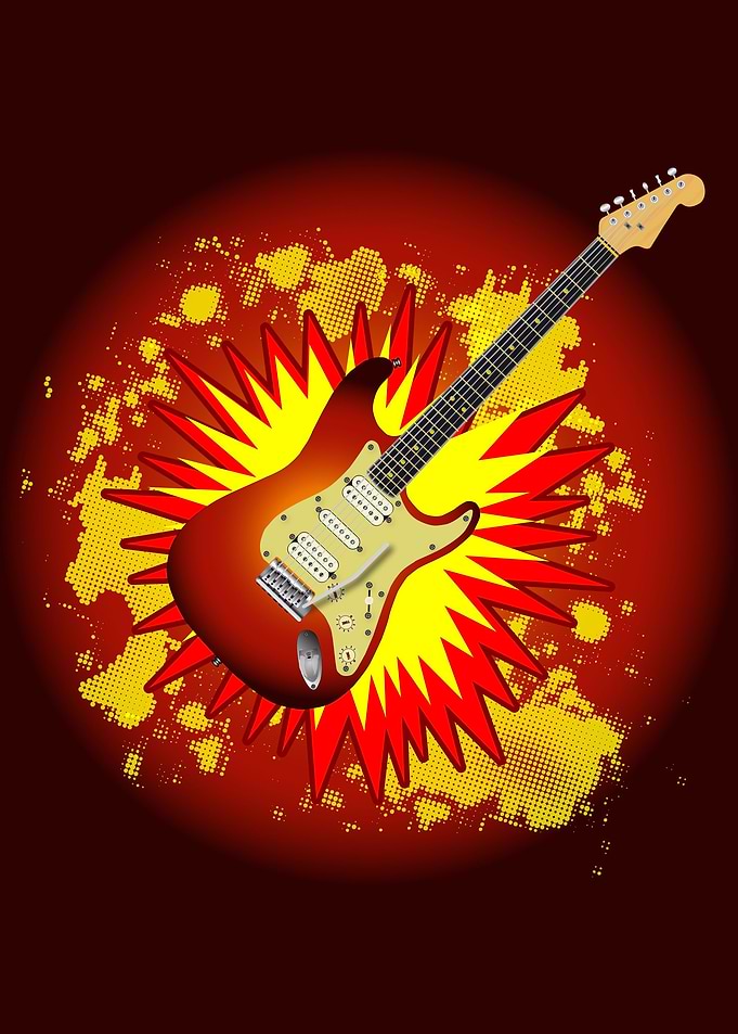 Cartoon Guitar Explosion