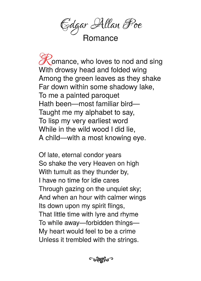 Edgar Allan Poe Romance