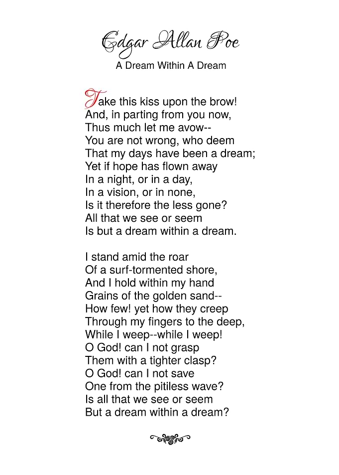Poe A Dream Within A Dream