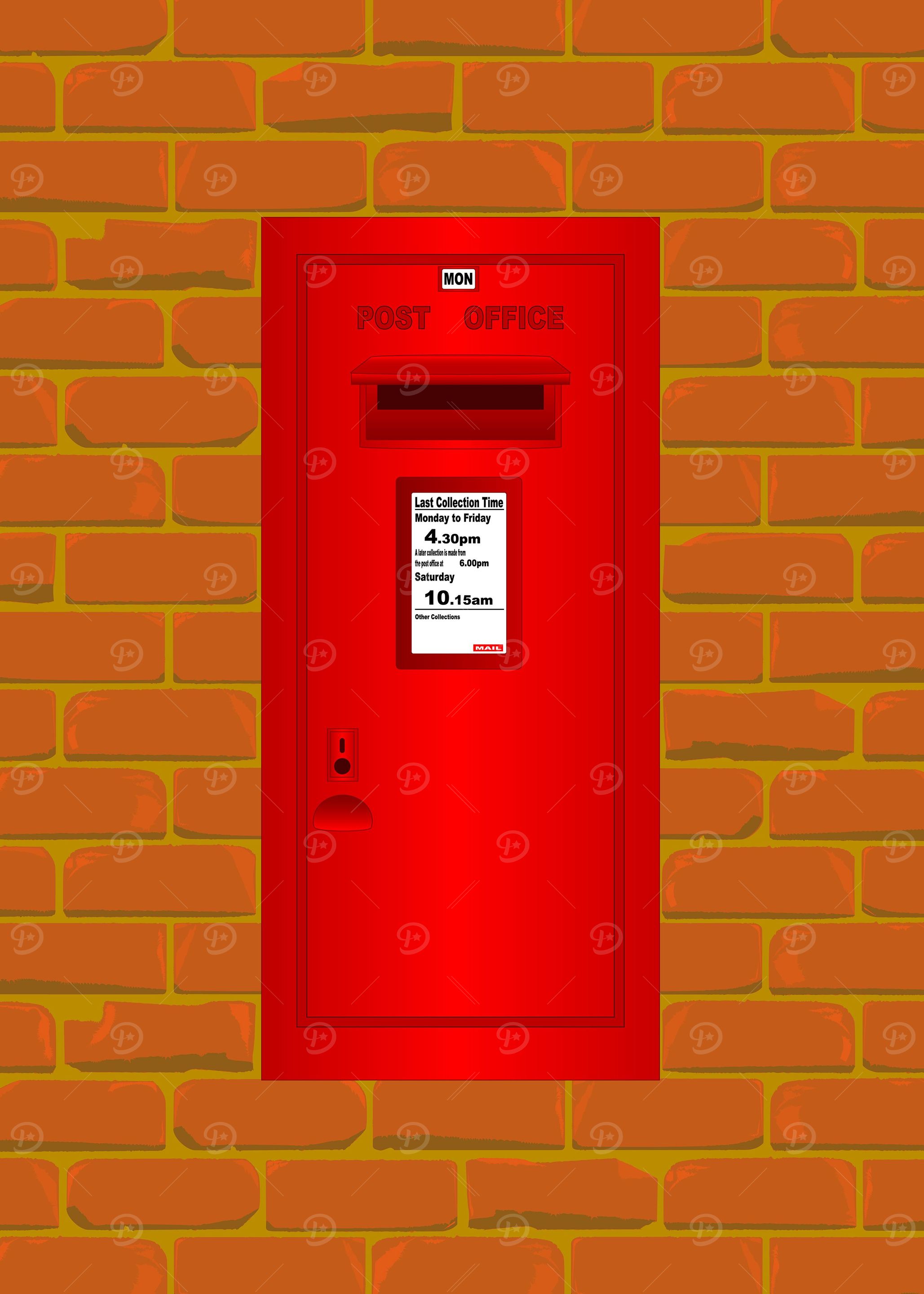 Wall Mounted Red Post Box