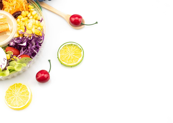 Salads mixed fruits food