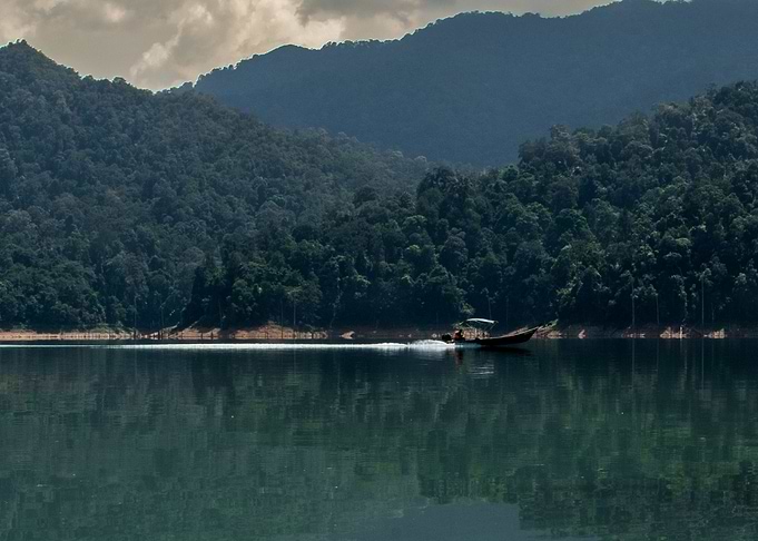 Boat on lake in Malaysia