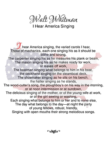 I Hear America Singing
