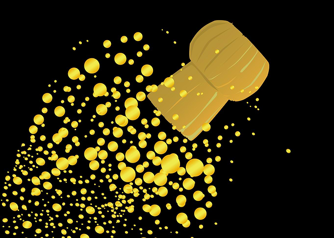 Flying Champagne Cork