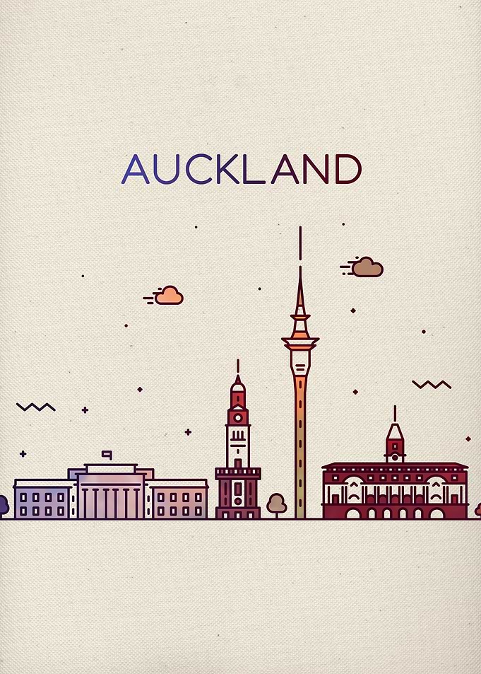 Auckland City Skyline Art