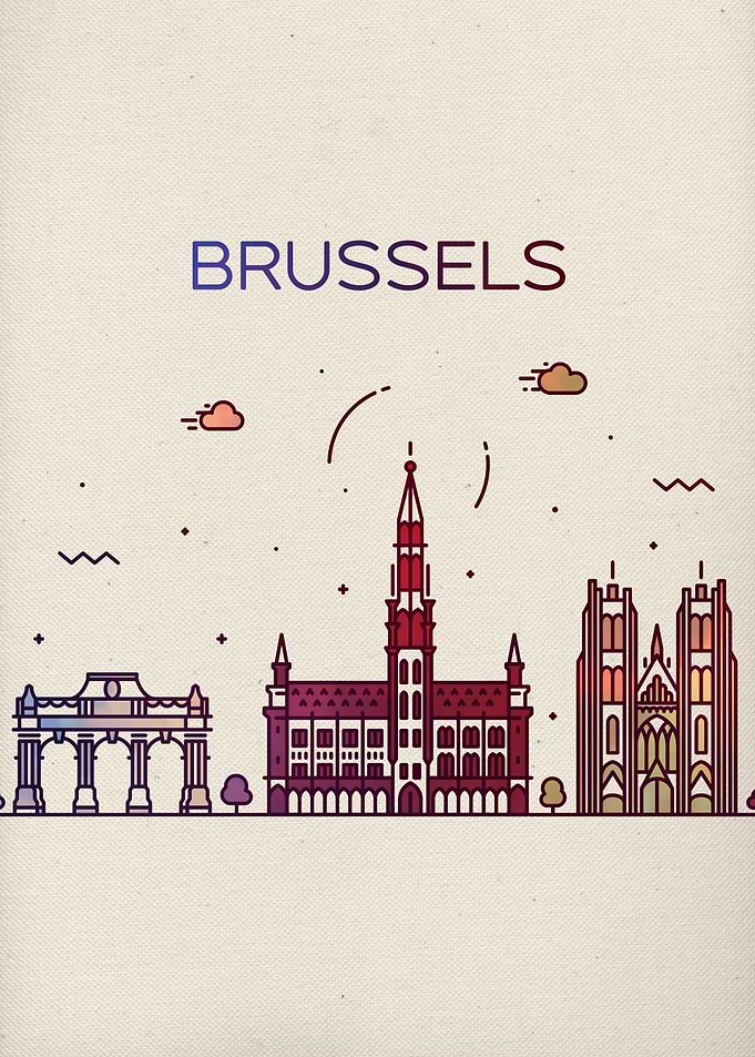 Brussels City Skyline Art