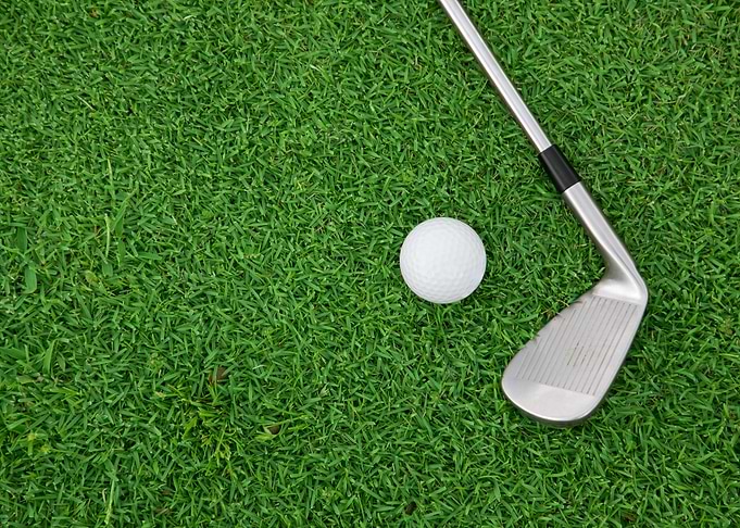 iron with golf ball