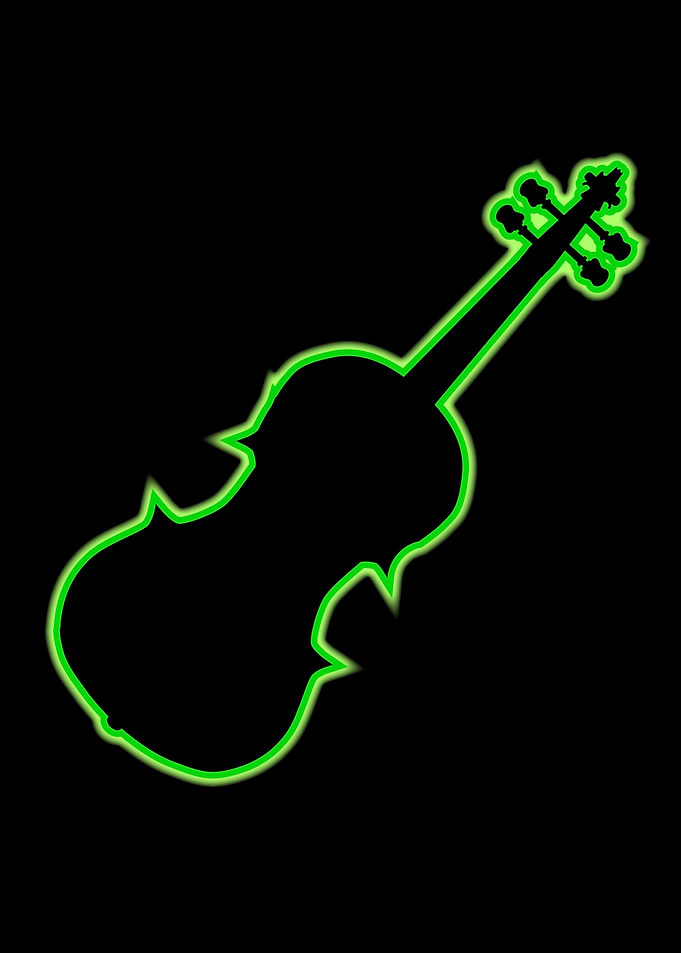 Fiddle Neon Outline