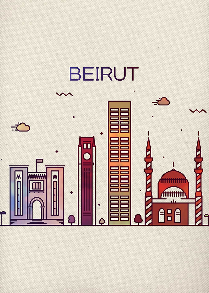 Beirut City Skyline Art