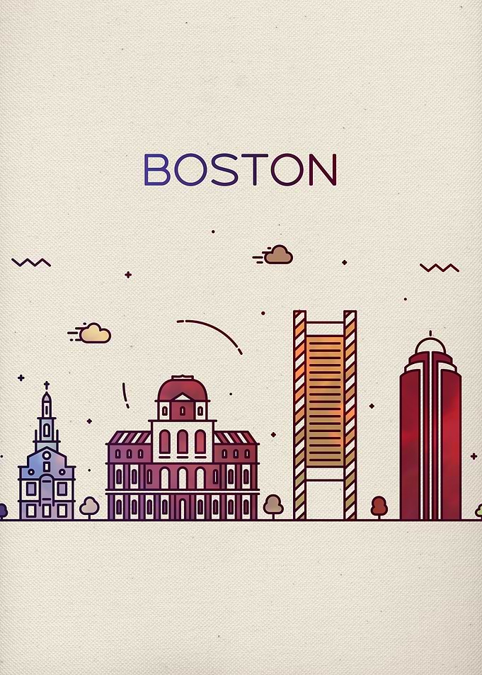 Boston City Skyline Art