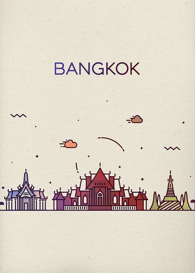 Bangkok City Skyline Art