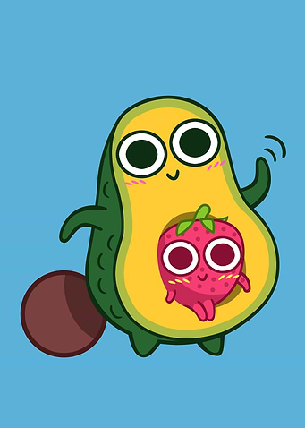 Avocado and Strawberry