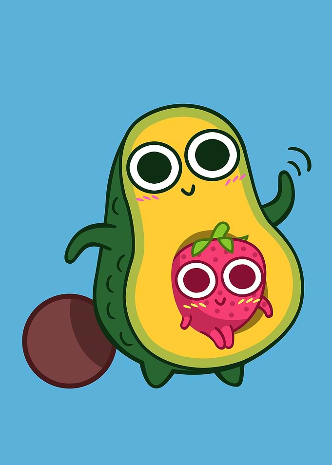 Avocado and Strawberry