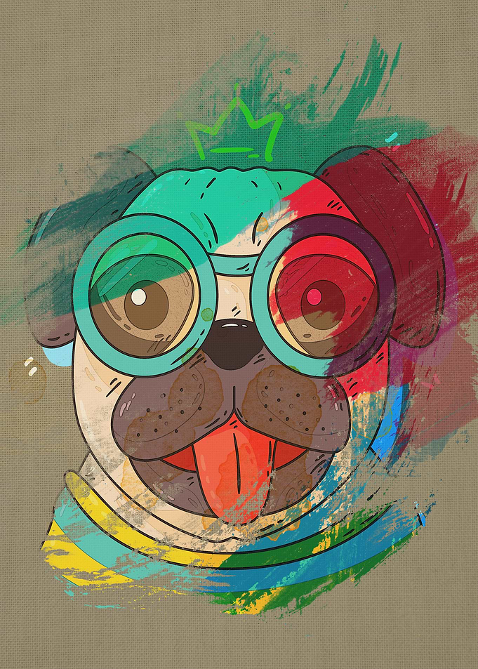 Dog Pug for kidroom
