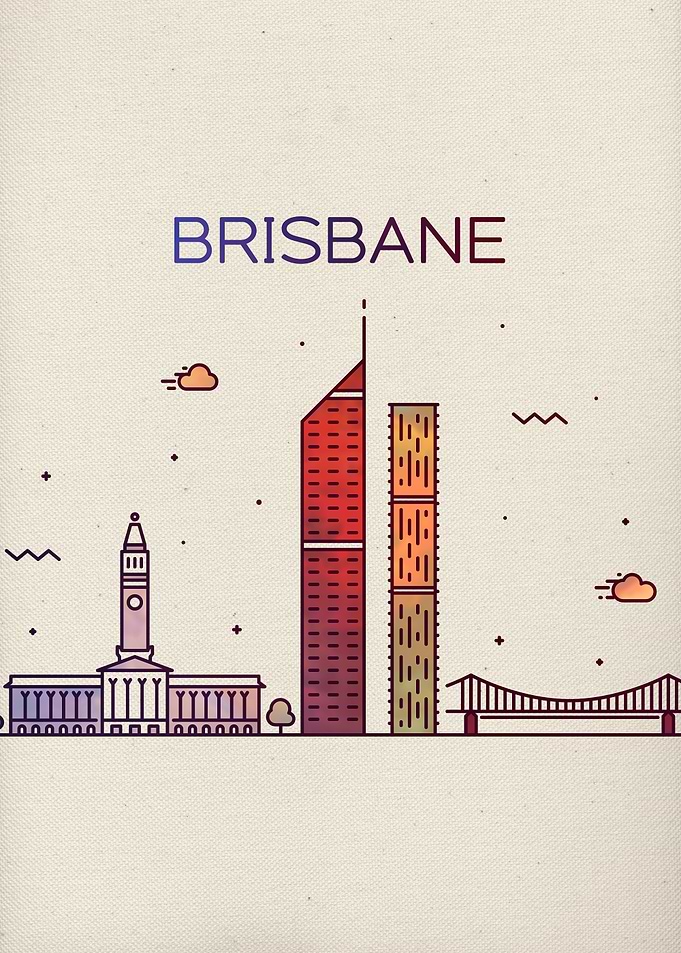 Brisbane City Skyline Art