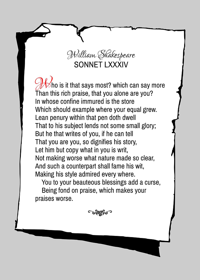 Shakespeare Sonnet 84