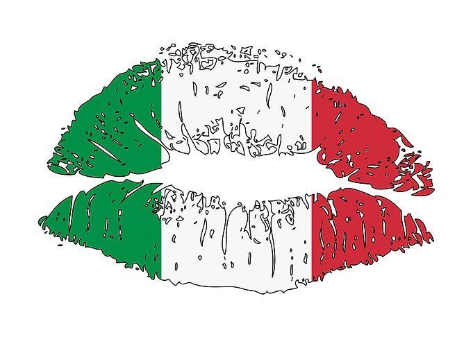Patriotic Kiss Italy flag