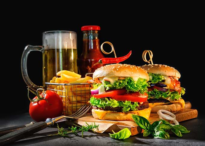 Hamburger Beer Vegetables