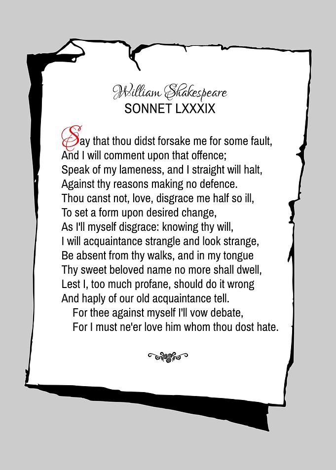 Shakespeare Sonnet 89