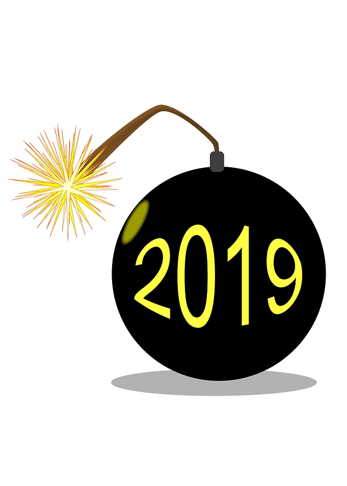 Cartoon 2019 New Year Bomb