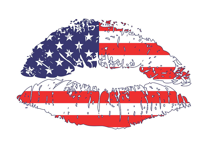 Patriotic Kiss USA flag