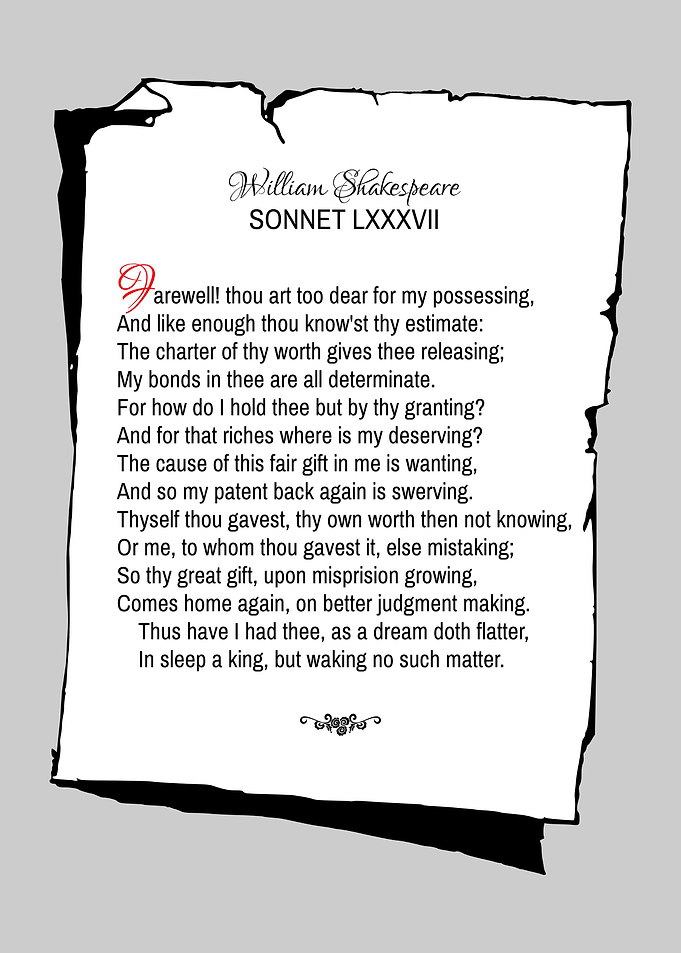 Shakespeare Sonnet 87