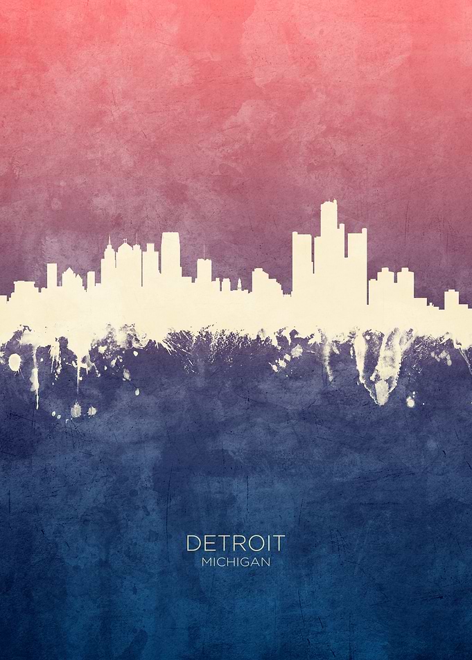Detroit Michigan Skyline