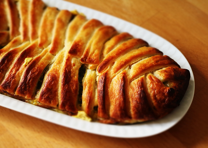 Baked Bred with meet