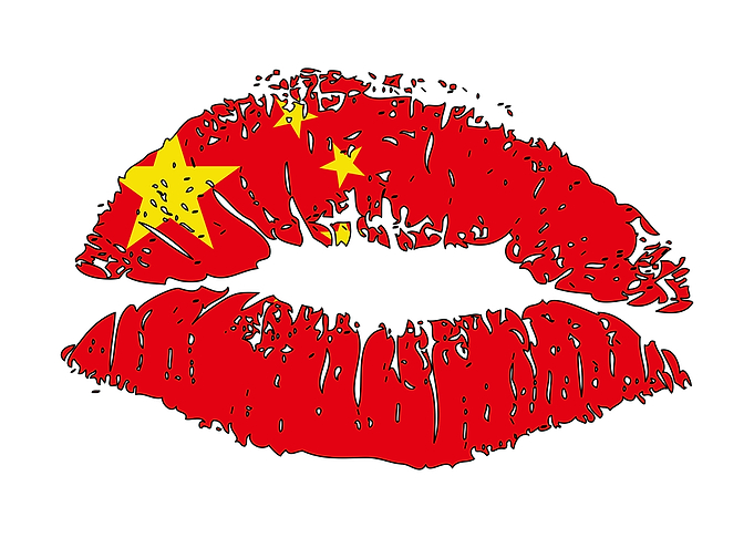 Patriotic Kiss China flag