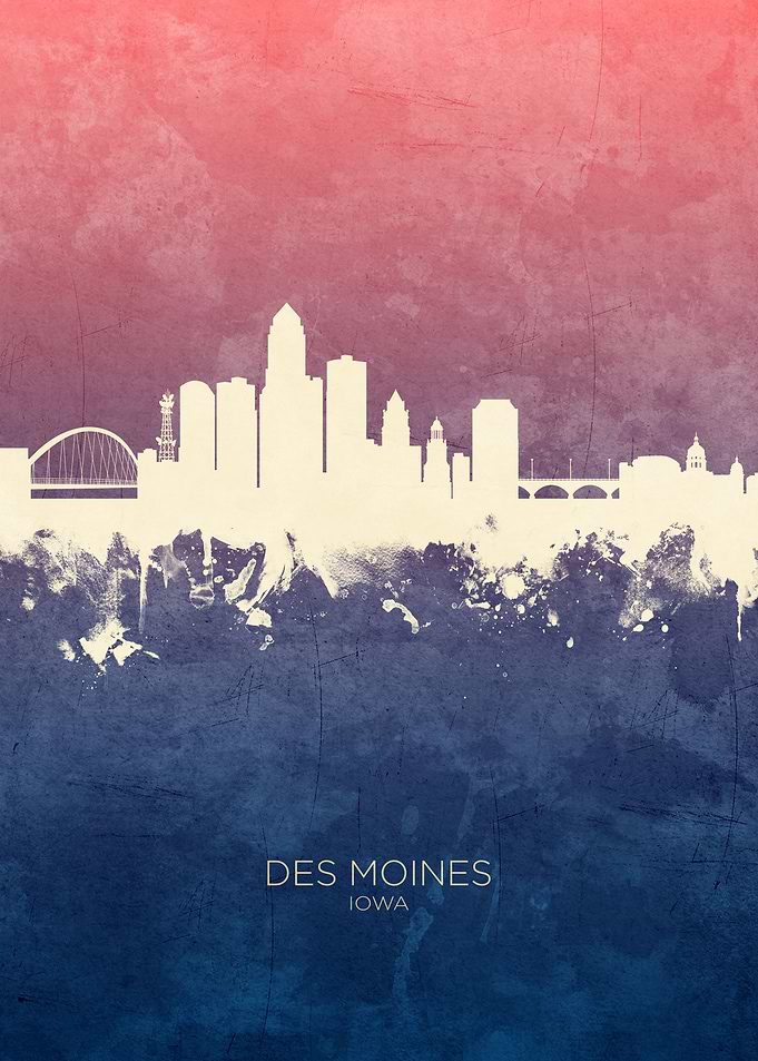Des Moines Iowa Skyline