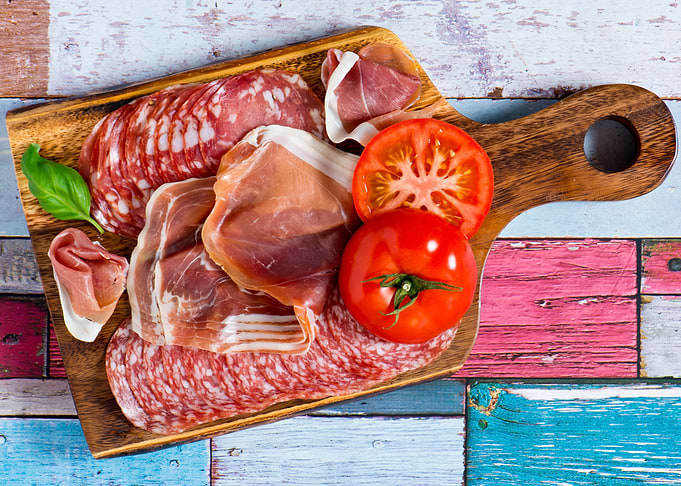 Salami and tomato