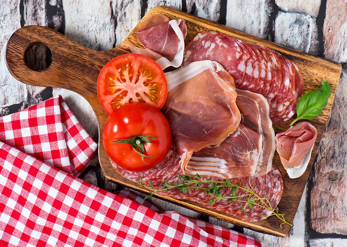 Salami and tomato