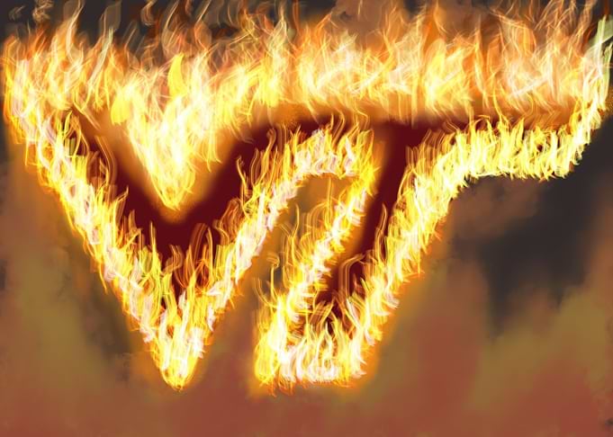 virginia tech on fire