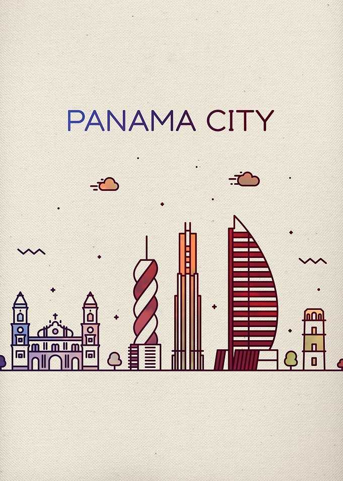 Panama City Skyline Art