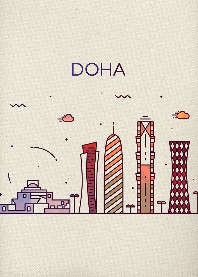 Doha Qatar City Skyline