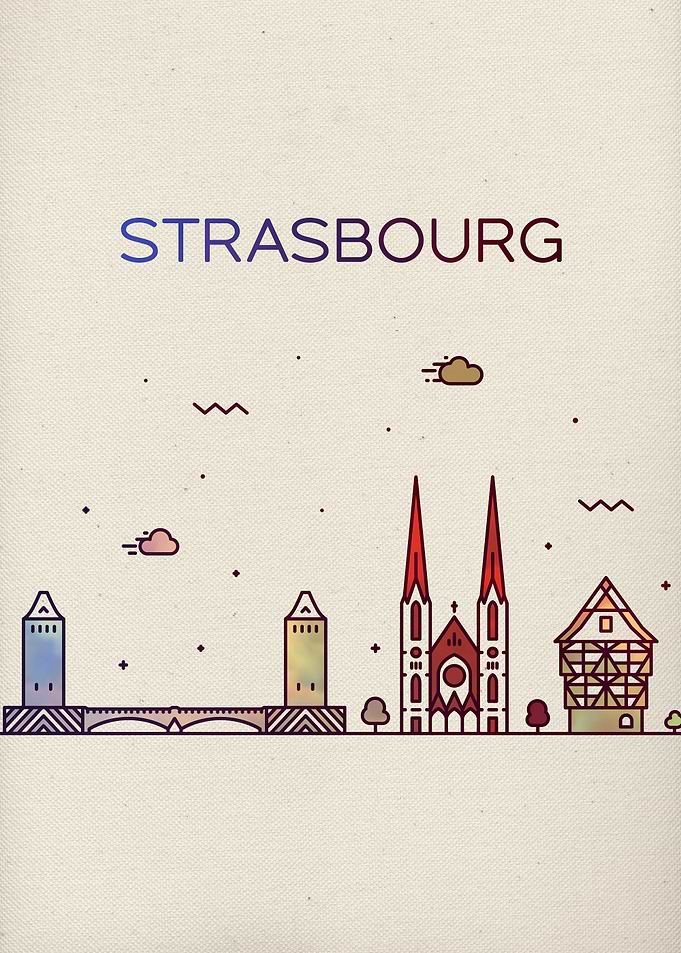 Strasbourg City Skyline