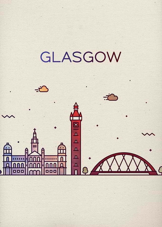 Glasgow City Skyline Art