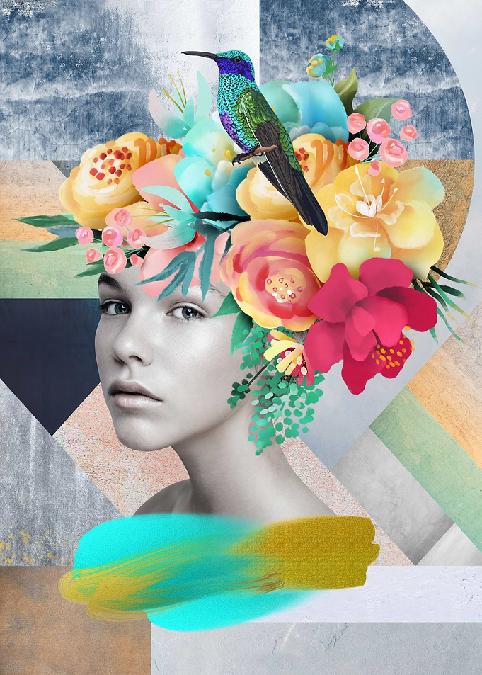 Floral Girl And Walls