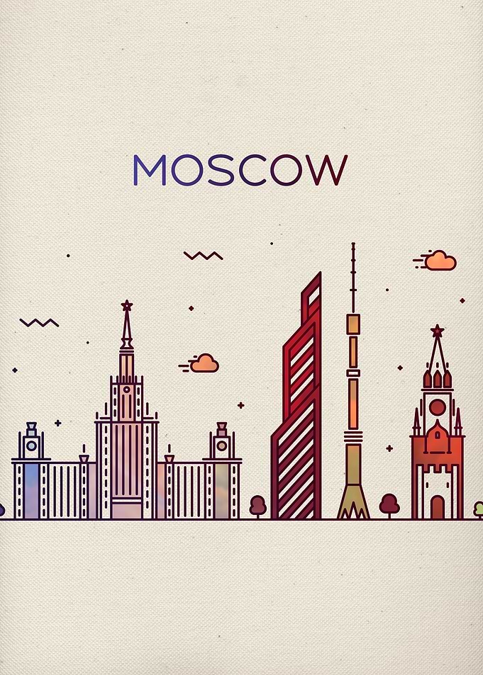 Moscow Russia City Skyline