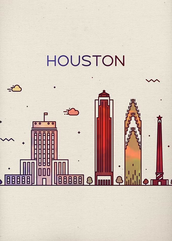 Houston Texas City Skyline