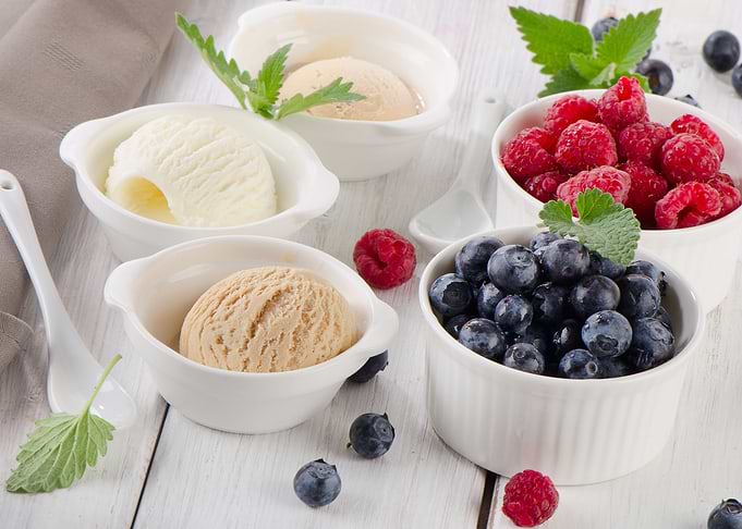 Icecream and forest fruits