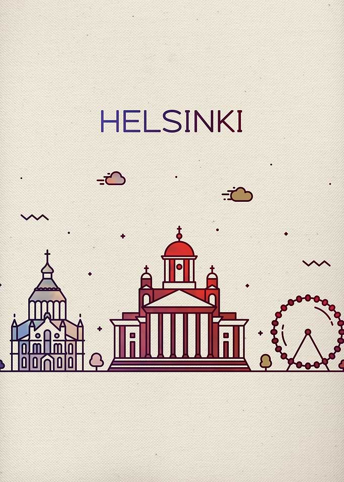 Helsinki City Skyline Art