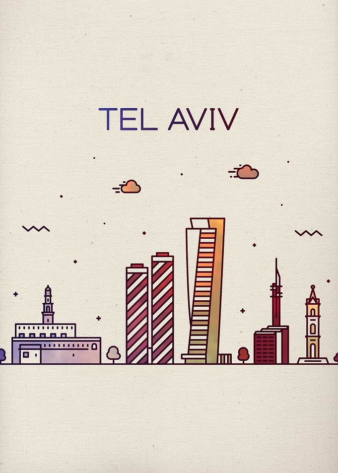Tel Aviv City Skyline Art