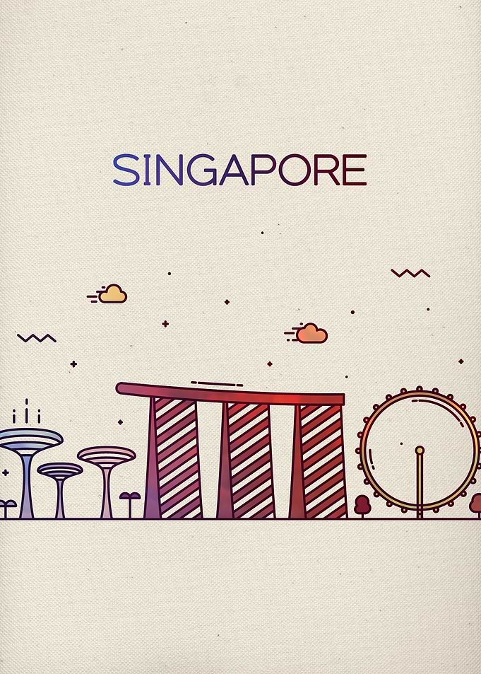 Singapore City Skyline Art