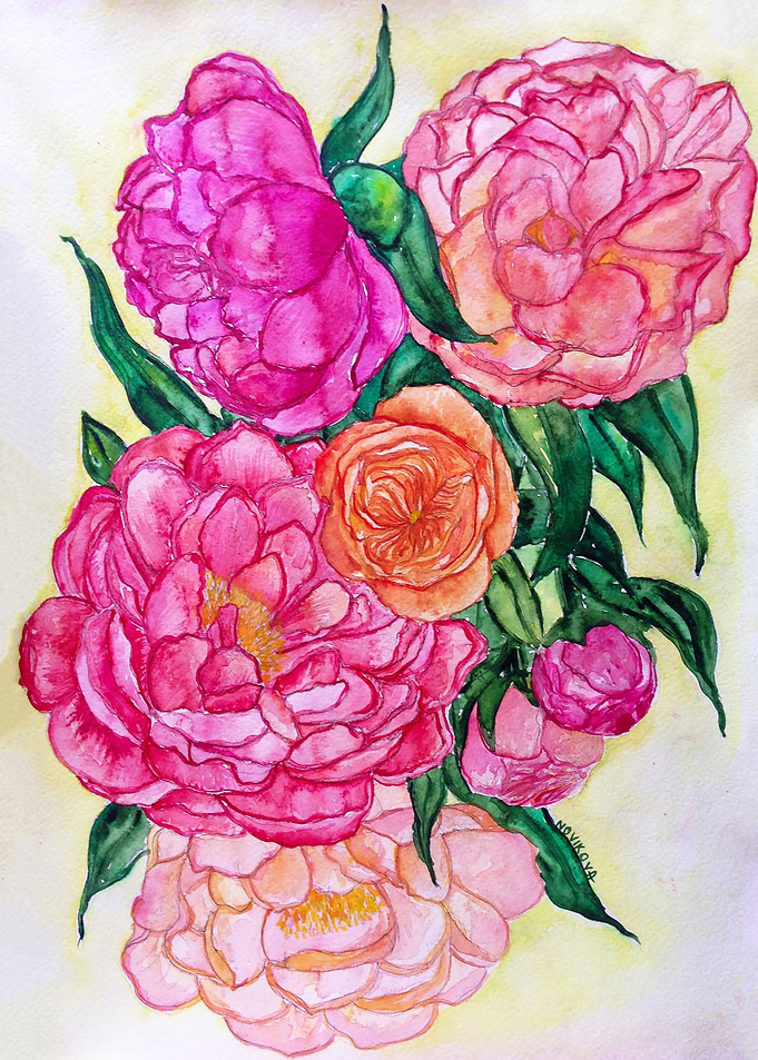 Peonies view