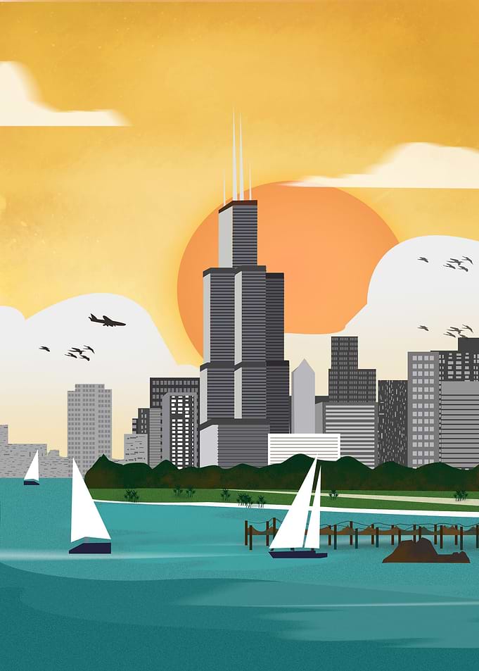 Chicago City Skyline USA