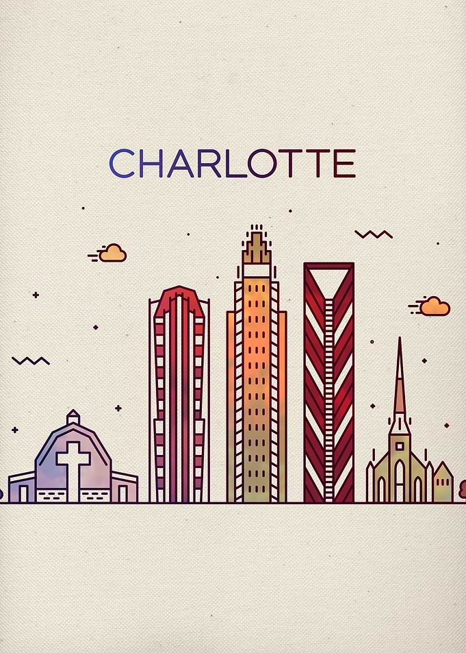 Charlotte City Skyline Art