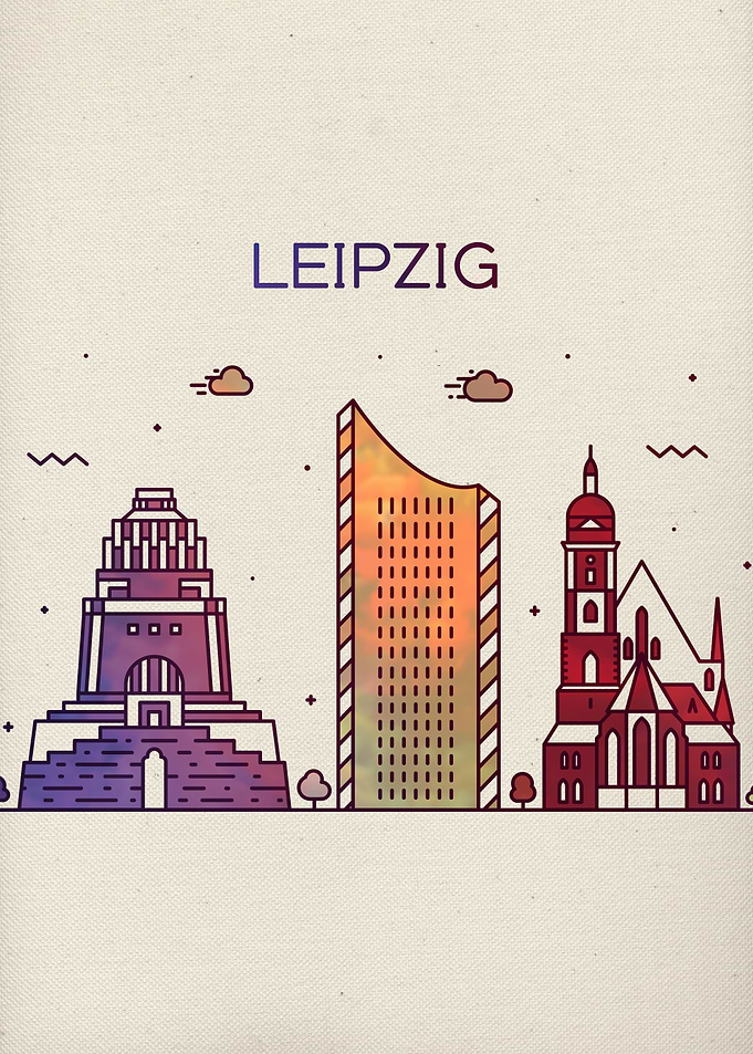 Leipzig City Skyline Art